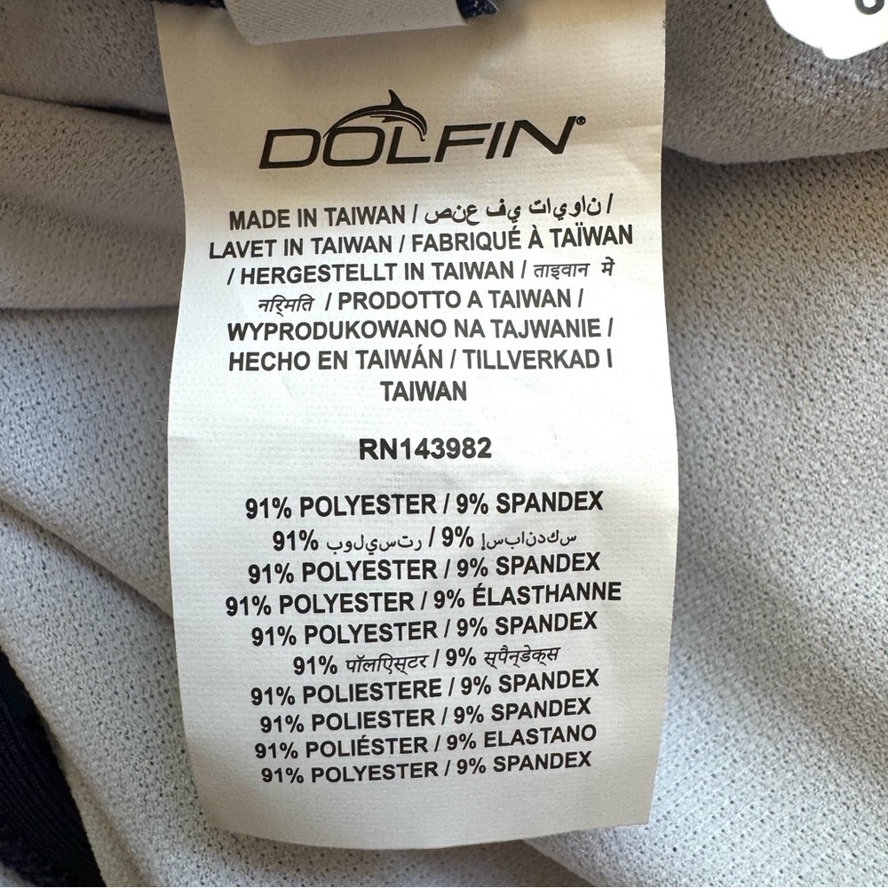 NWT DOLPHIN Aquashape Wrap Front One Piece Swimsuit Navy Capri Blue Size 8 - Picture 13 of 16